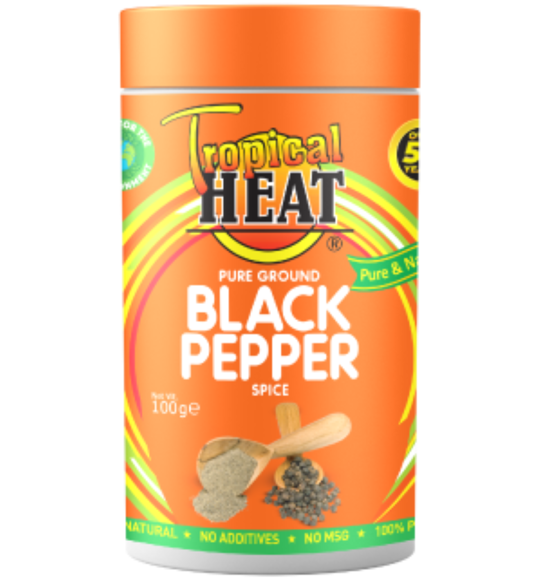 TROPICAL HEAT BLACK PEPPER SPICE 45G jar